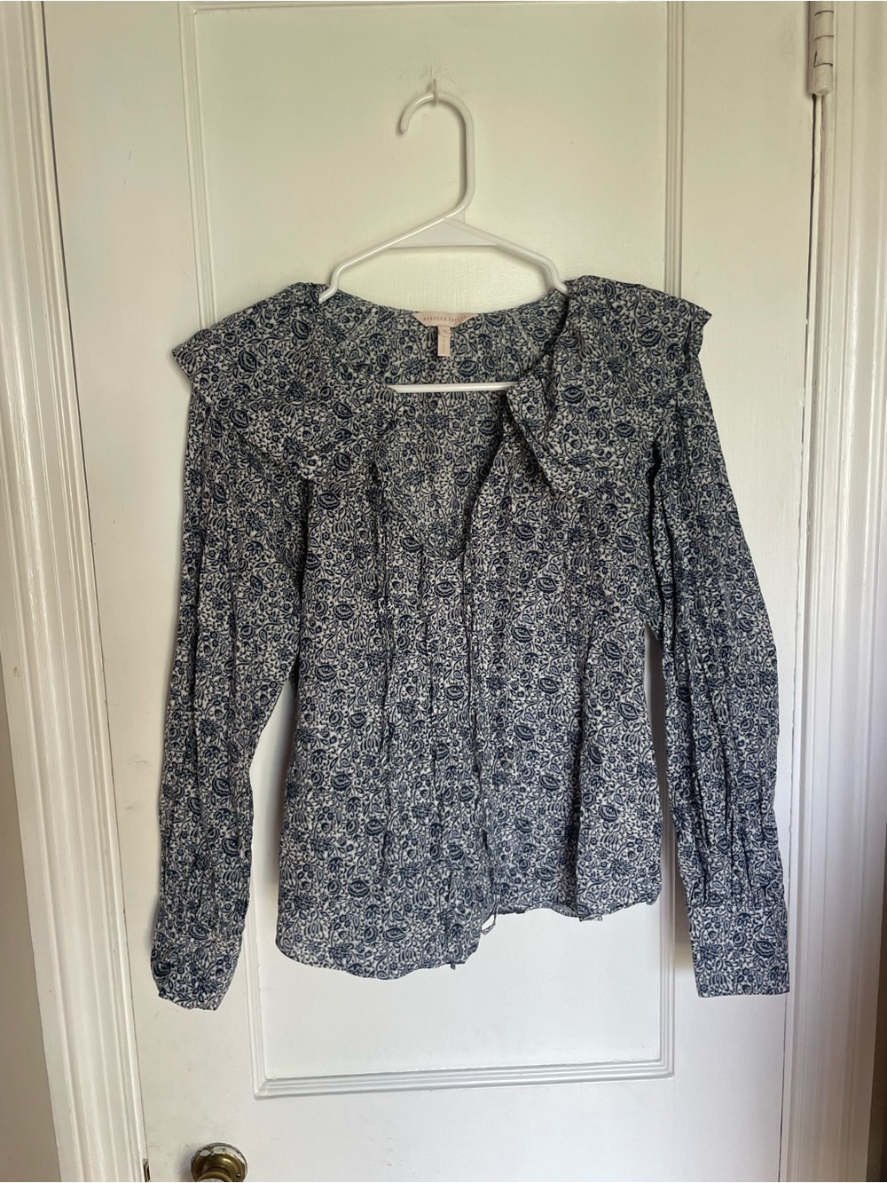 Rebecca Taylor Silk Blend Vine Printed Blouse Women’s Sz XS